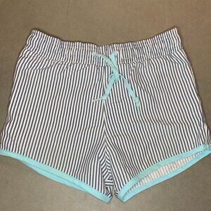 Minnow Boys Swim Trunks Blue Stripe Seersucker Size 5/6 Classic Boardies